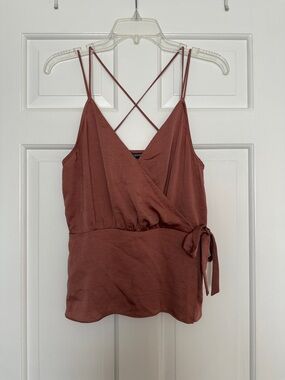 Express Rust Tie-Waist Crisscross Cami